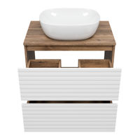 Тумба под раковину Brevita Dakota 70 напольная 2 ящ. / DAK-07070-19/01-2Я белый/темное дерево — 3