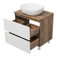 Тумба под раковину Brevita Dakota 70 напольная 2 ящ. / DAK-07070-19/01-2Я белый/темное дерево — 6