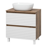 Тумба под раковину Brevita Dakota 70 напольная 2 ящ. / DAK-07070-19/01-2Я белый/темное дерево — 1