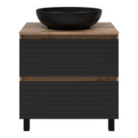 Тумба под раковину Brevita Dakota 70 напольная 2 ящ. / DAK-07070-19/02-2Я черный/темное дерево — 2