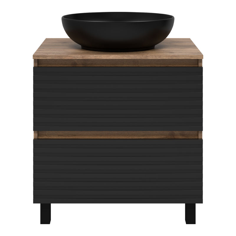 Тумба под раковину Brevita Dakota 70 напольная 2 ящ. / DAK-07070-19/02-2Я черный/темное дерево