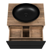 Тумба под раковину Brevita Dakota 70 напольная 2 ящ. / DAK-07070-19/02-2Я черный/темное дерево — 3