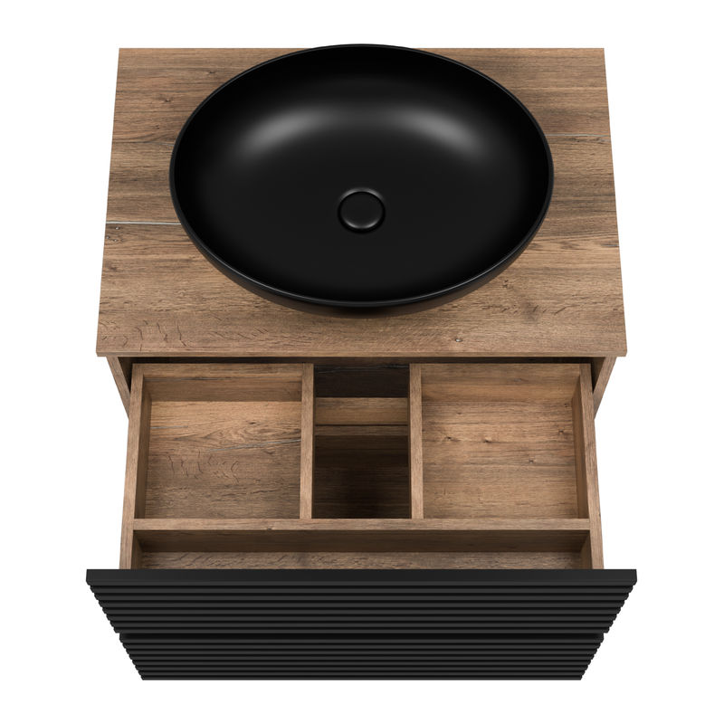 Тумба под раковину Brevita Dakota 70 напольная 2 ящ. / DAK-07070-19/02-2Я черный/темное дерево