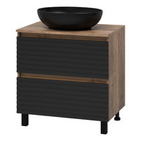 Тумба под раковину Brevita Dakota 70 напольная 2 ящ. / DAK-07070-19/02-2Я черный/темное дерево — 1