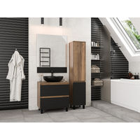 Тумба под раковину Brevita Dakota 70 напольная 2 ящ. / DAK-07070-19/02-2Я черный/темное дерево — 6