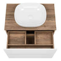 Тумба под раковину Brevita Dakota 80 напольная 2 ящ. / DAK-07080-19/01-2Я белый/темное дерево — 3