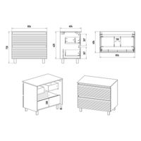 Тумба под раковину Brevita Dakota 80 напольная 2 ящ. / DAK-07080-19/01-2Я белый/темное дерево — 7
