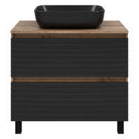 Тумба под раковину Brevita Dakota 80 напольная 2 ящ. / DAK-07080-19/02-2Я черный/темное дерево — 2