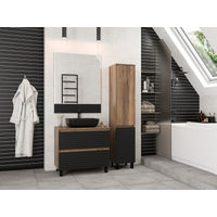 Тумба под раковину Brevita Dakota 80 напольная 2 ящ. / DAK-07080-19/02-2Я черный/темное дерево — 6