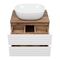 Тумба под раковину Brevita Dakota 60 подвесная 2 ящ. / DAK-09060-19/01-2Я белый/темное дерево — 6