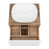 Тумба под раковину Brevita Dakota 60 подвесная 2 ящ. / DAK-09060-19/01-2Я белый/темное дерево — 3