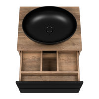 Тумба под раковину Brevita Dakota 60 подвесная 2 ящ. / DAK-09060-19/02-2Я черный/темное дерево — 5