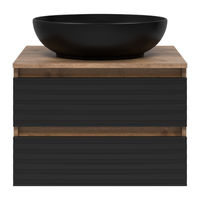 Тумба под раковину Brevita Dakota 60 подвесная 2 ящ. / DAK-09060-19/02-2Я черный/темное дерево — 2