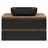 Тумба под раковину Brevita Dakota 80 подвесная 2 ящ. / DAK-09080-19/02-2Я черный/темное дерево — 2