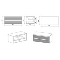 Тумба под раковину Brevita Dakota 100 подвесная 2 ящ. / DAK-09100-19/01-2Я белый/темное дерево — 7