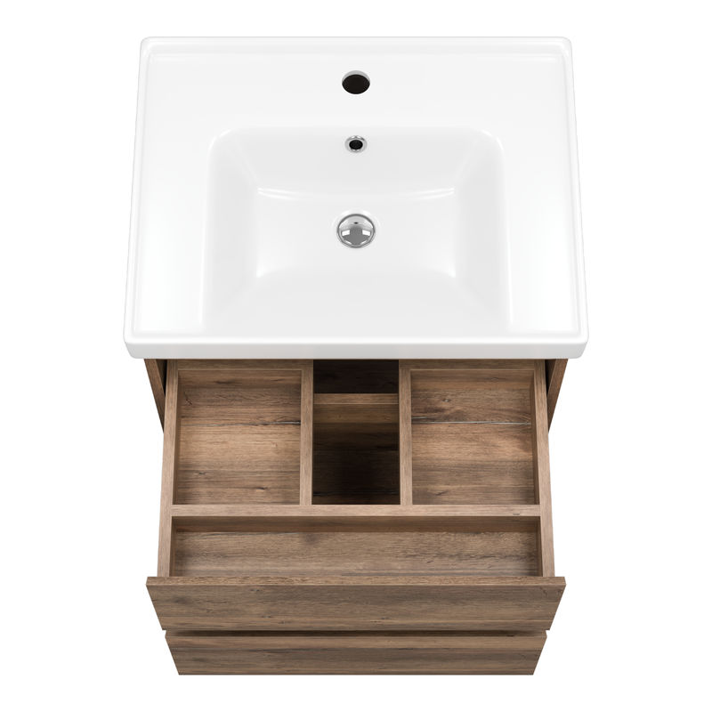 Тумба под раковину Brevita Dallas 60 подвесная 2 ящ. / DAL-01060-074П Дуб Галифакс