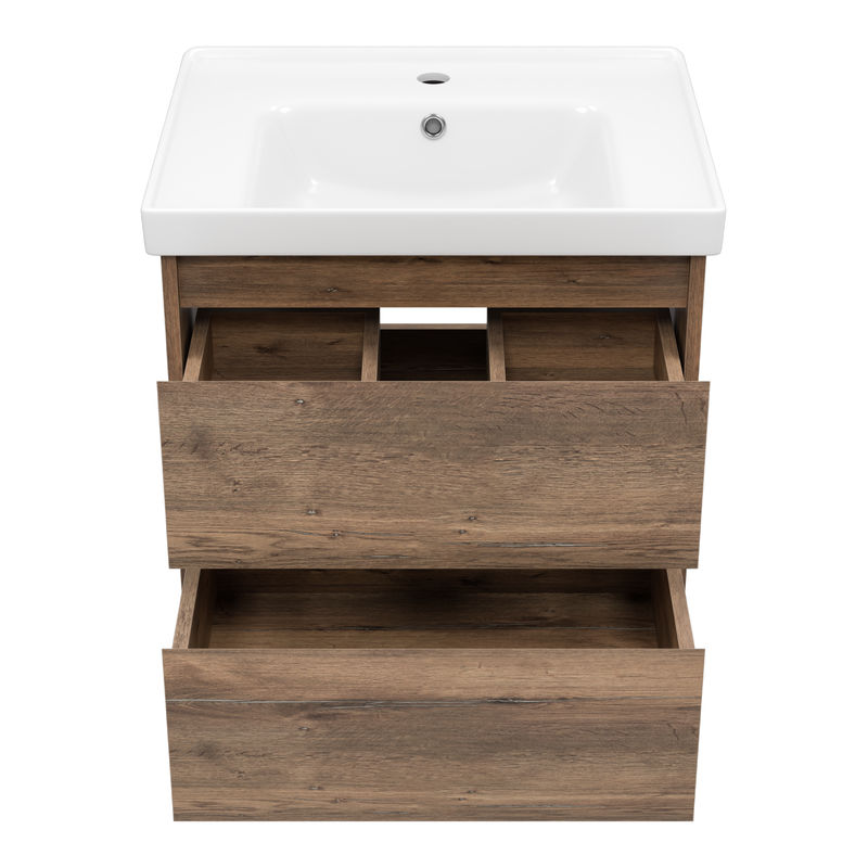 Тумба под раковину Brevita Dallas 60 подвесная 2 ящ. / DAL-01060-074П Дуб Галифакс