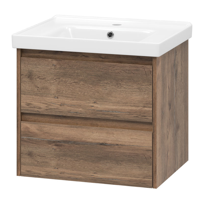 Тумба под раковину Brevita Dallas 60 подвесная 2 ящ. / DAL-01060-074П Дуб Галифакс