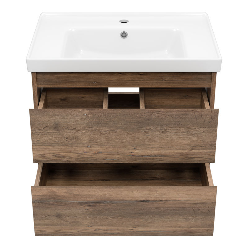 Тумба под раковину Brevita Dallas 70 подвесная 2 ящ. / DAL-01070-074П Дуб Галифакс