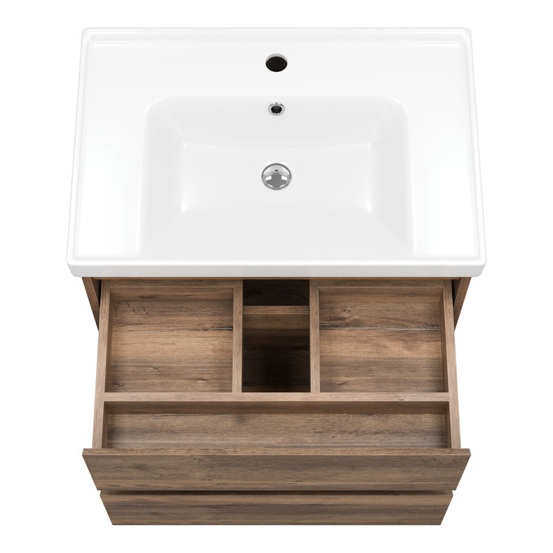 Тумба под раковину Brevita Dallas 70 подвесная 2 ящ. / DAL-01070-074П Дуб Галифакс