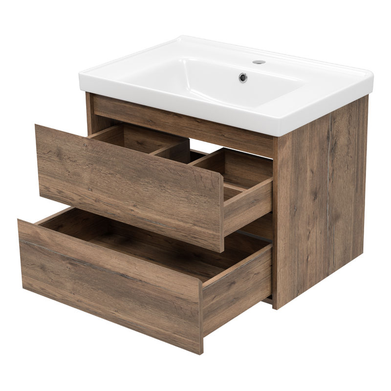 Тумба под раковину Brevita Dallas 70 подвесная 2 ящ. / DAL-01070-074П Дуб Галифакс