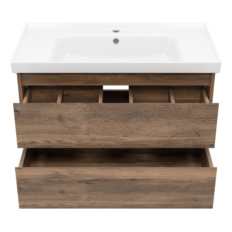 Тумба под раковину Brevita Dallas 90 подвесная 2 ящ. / DAL-01090-074П Дуб Галифакс