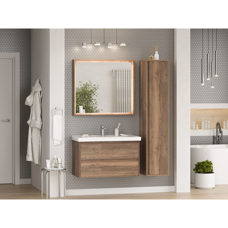 Тумба под раковину Brevita Dallas 90 подвесная 2 ящ. / DAL-01090-074П Дуб Галифакс