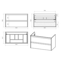 Тумба под раковину Brevita Dallas 90 подвесная 2 ящ. / DAL-01090-074П Дуб Галифакс — 7