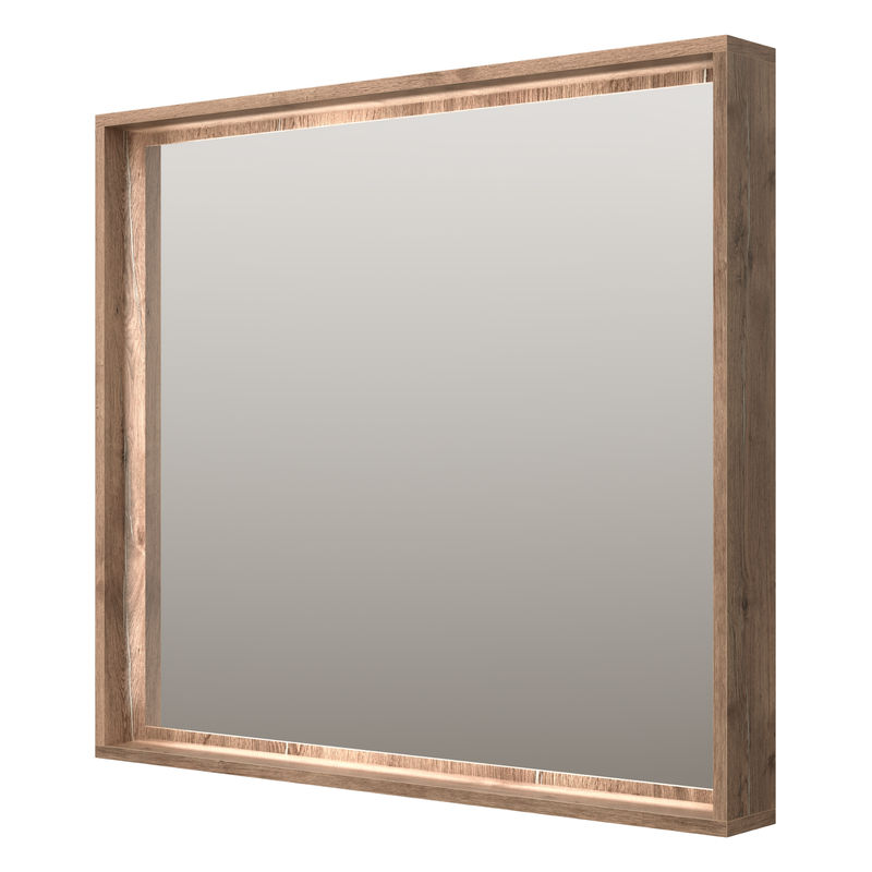 Зеркало Brevita Dallas 90 свет ДСП / DAL-02090-074 (дуб галифакс)