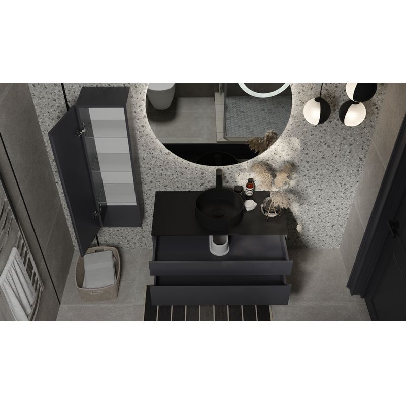 Тумба под раковину Raval Decent 100 подвесная Dec.01.100/A/RL антрацит