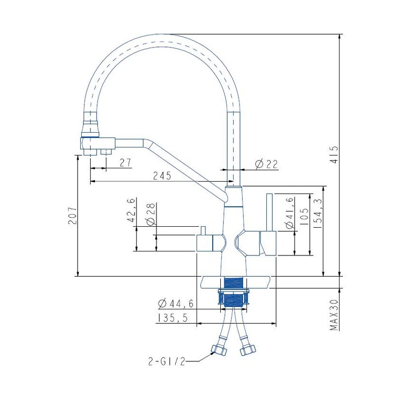 Смеситель для кухни ZorG DIMIRIO белый камень