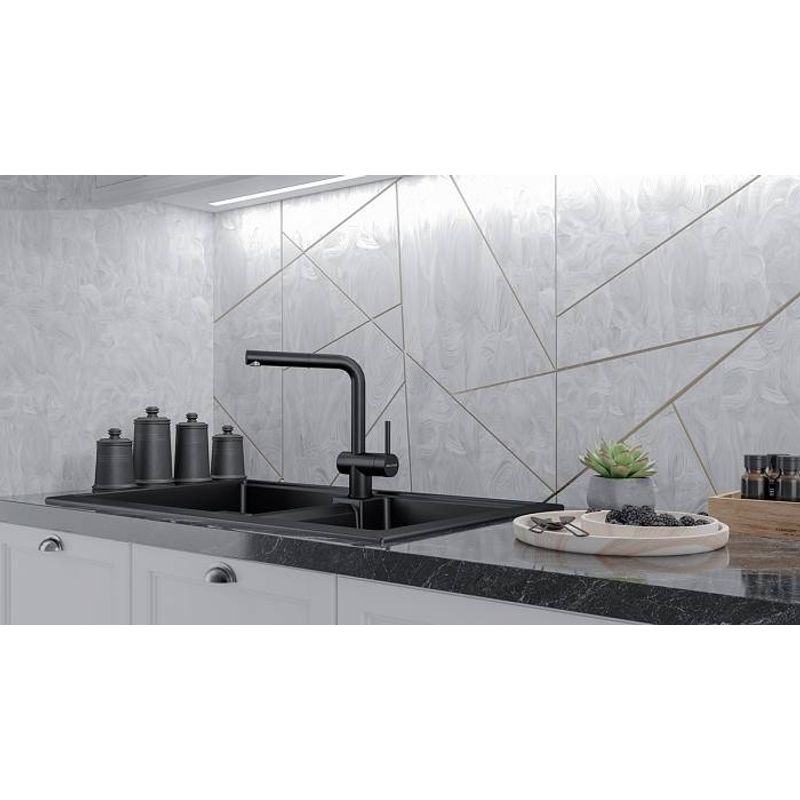 Смеситель для кухни Paulmark Dosse Do214418-418 черный металлик