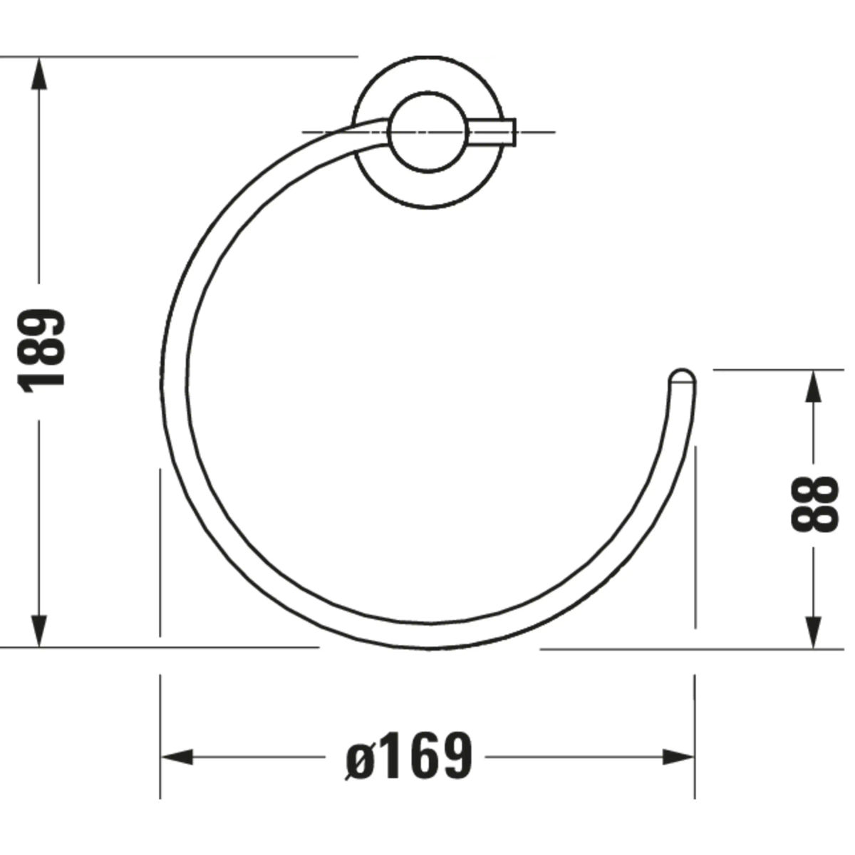 Полотенцедержатель Duravit D-Code кольцо 0099211000