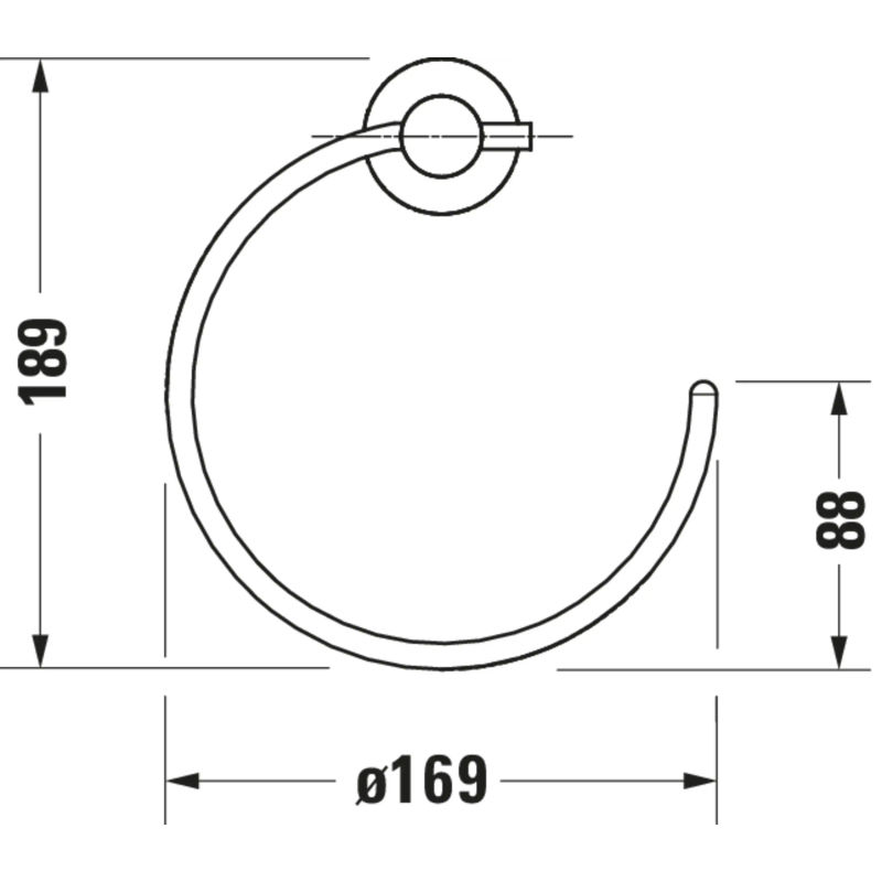 Держатель для полотенец Duravit D-Code кольцо 0099211000