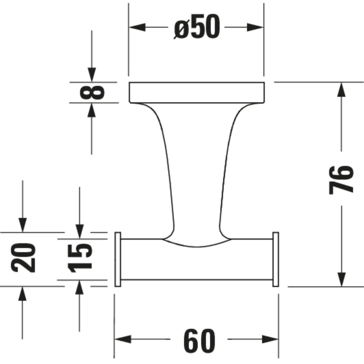 Крючок для полотенца Duravit Starck T двойной 0099301000