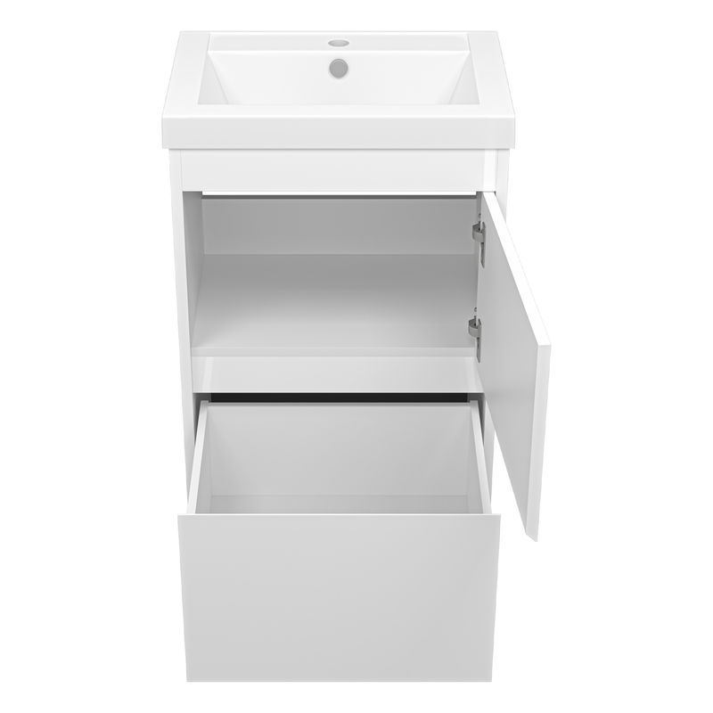 Тумба под раковину Misty Алиса 50 тумба 1 ящ. напольная / Э-Али01050-0112Я белая эмаль
