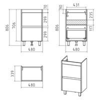 Тумба под раковину Misty Алиса 50 тумба 1 ящ. напольная / Э-Али01050-0112Я белая эмаль — 6