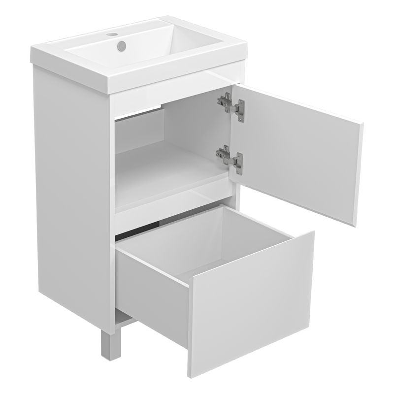 Тумба под раковину Misty Алиса 50 тумба 1 ящ. напольная / Э-Али01050-0112Я белая эмаль