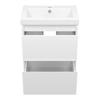 Тумба под раковину Misty Алиса 50 тумба 2 ящ. подвесная / Э-Али01050-011П2Я белая эмаль — 4