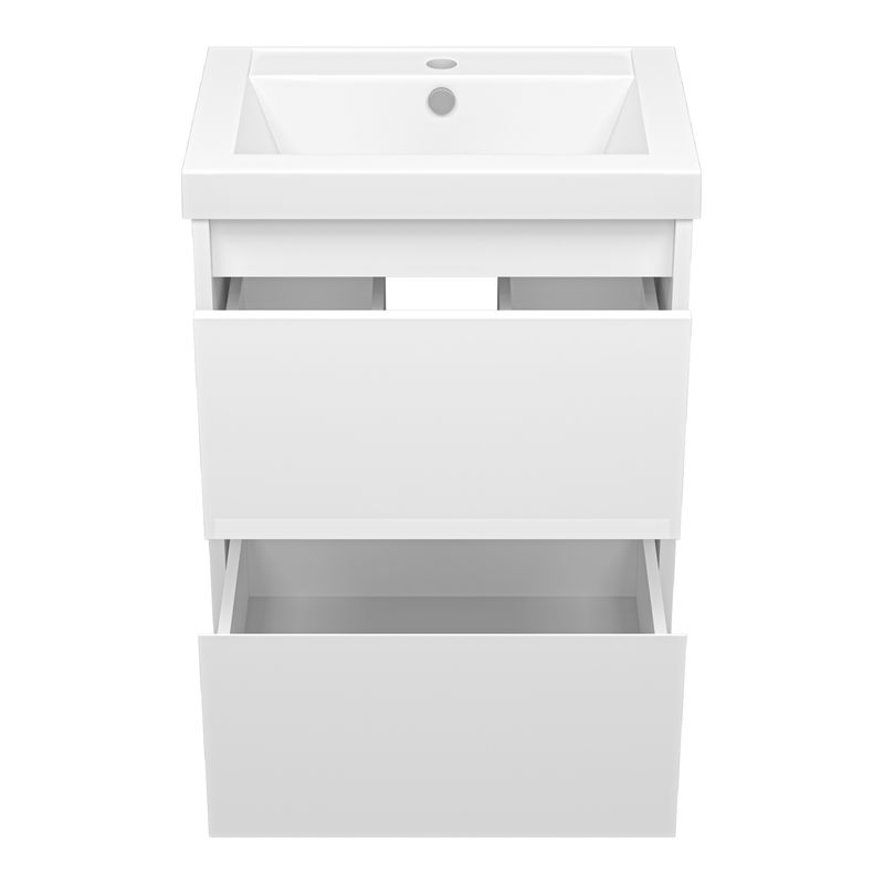 Тумба под раковину Misty Алиса 50 тумба 2 ящ. подвесная / Э-Али01050-011П2Я белая эмаль