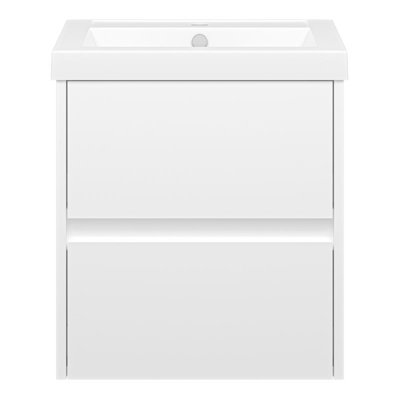 Тумба под раковину Misty Алиса 50 тумба 2 ящ. подвесная / Э-Али01050-011П2Я белая эмаль