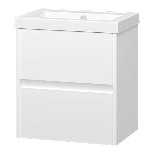 Тумба под раковину Misty Алиса 50 тумба 2 ящ. подвесная / Э-Али01050-011П2Я белая эмаль
