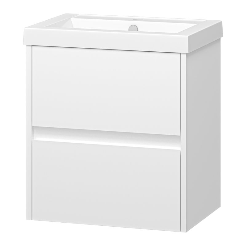 Тумба под раковину Misty Алиса 50 тумба 2 ящ. подвесная / Э-Али01050-011П2Я белая эмаль