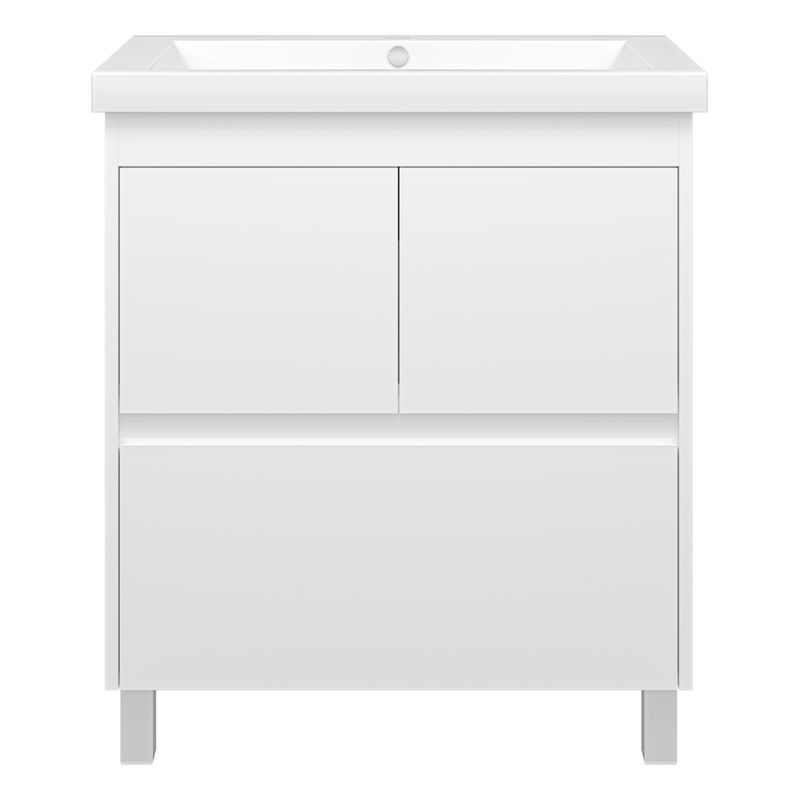 Тумба под раковину Misty Алиса 75 тумба 1 ящ. напольная / Э-Али01075-0112Я белая эмаль
