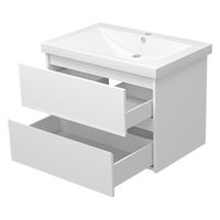 Тумба под раковину Misty Алиса 75 тумба 2 ящ. подвесная / Э-Али01075-011П2Я белая эмаль — 4