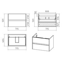 Тумба под раковину Misty Алиса 75 тумба 2 ящ. подвесная / Э-Али01075-011П2Я белая эмаль — 5