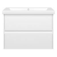 Тумба под раковину Misty Алиса 75 тумба 2 ящ. подвесная / Э-Али01075-011П2Я белая эмаль — 2