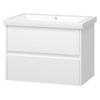 Тумба под раковину Misty Алиса 75 тумба 2 ящ. подвесная / Э-Али01075-011П2Я белая эмаль — 1