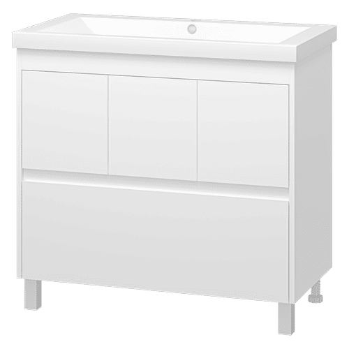 Тумба под раковину Misty Алиса 90 тумба 1 ящ. напольная / Э-Али01090-0112Я белая эмаль