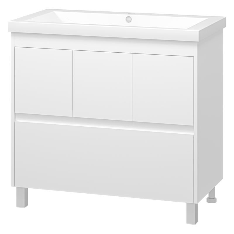 Тумба под раковину Misty Алиса 90 тумба 1 ящ. напольная / Э-Али01090-0112Я белая эмаль